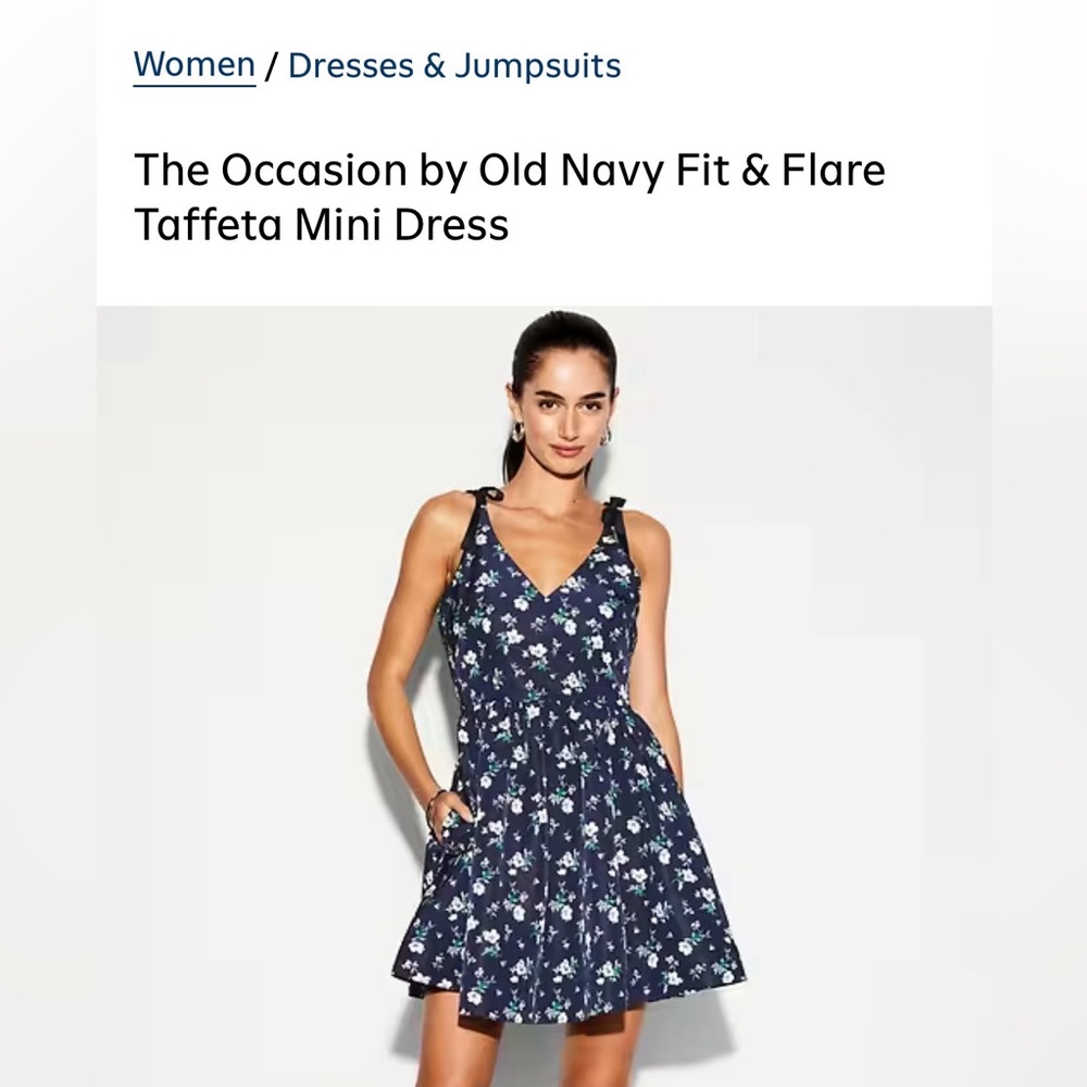 Old Navy Dark Blue Floral Mini Dress